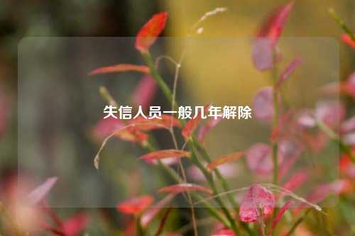 失信人员一般几年解除